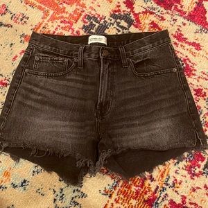 Abercrombie and Fitch Black Mid Rise Boyfriend Jean Shorts